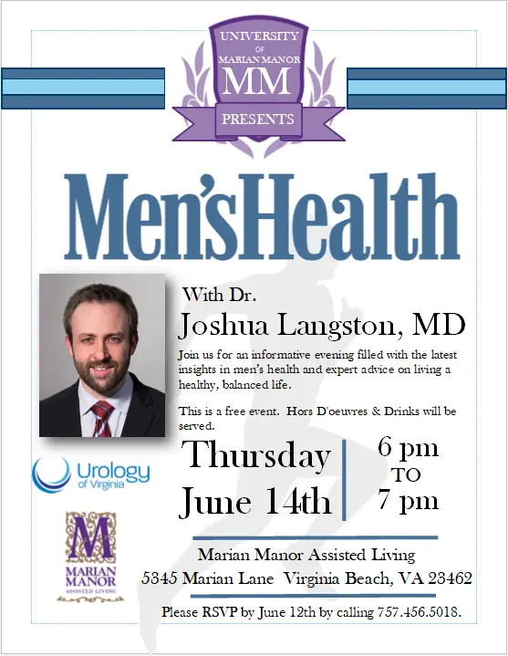 Dr. Langston of Urology of Virginia to Address the Community on Men’s Health Issues