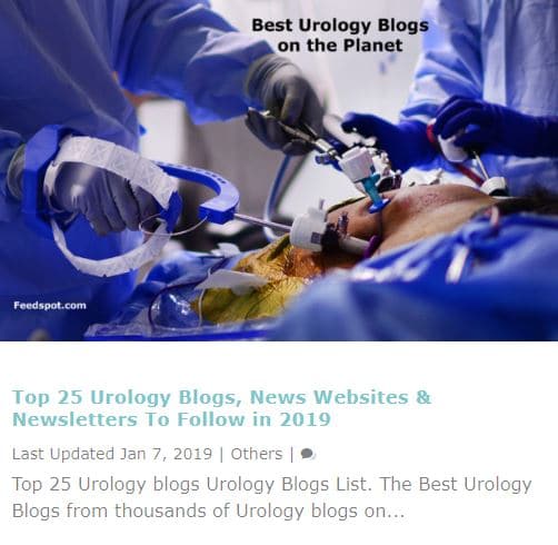 Urology of Virginia Was Just Named #11 Of The World’s Best Urology Bloggers Urology of Virginia Was Just Named #11 Of The World’s Best Urology Bloggers