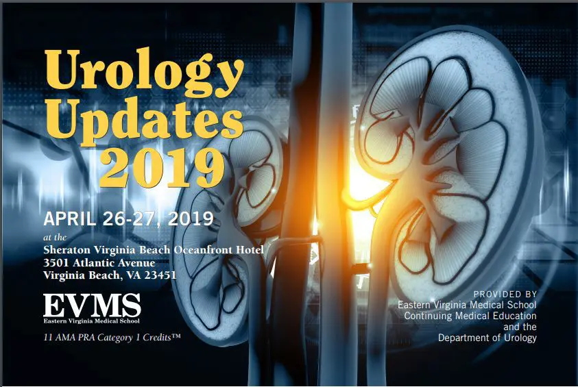 2019 Urology Updates Conference, CME for providers, Virginia Beach Ocean Front Sheraton, April 26-27 Register for the event and hotel online-links provided